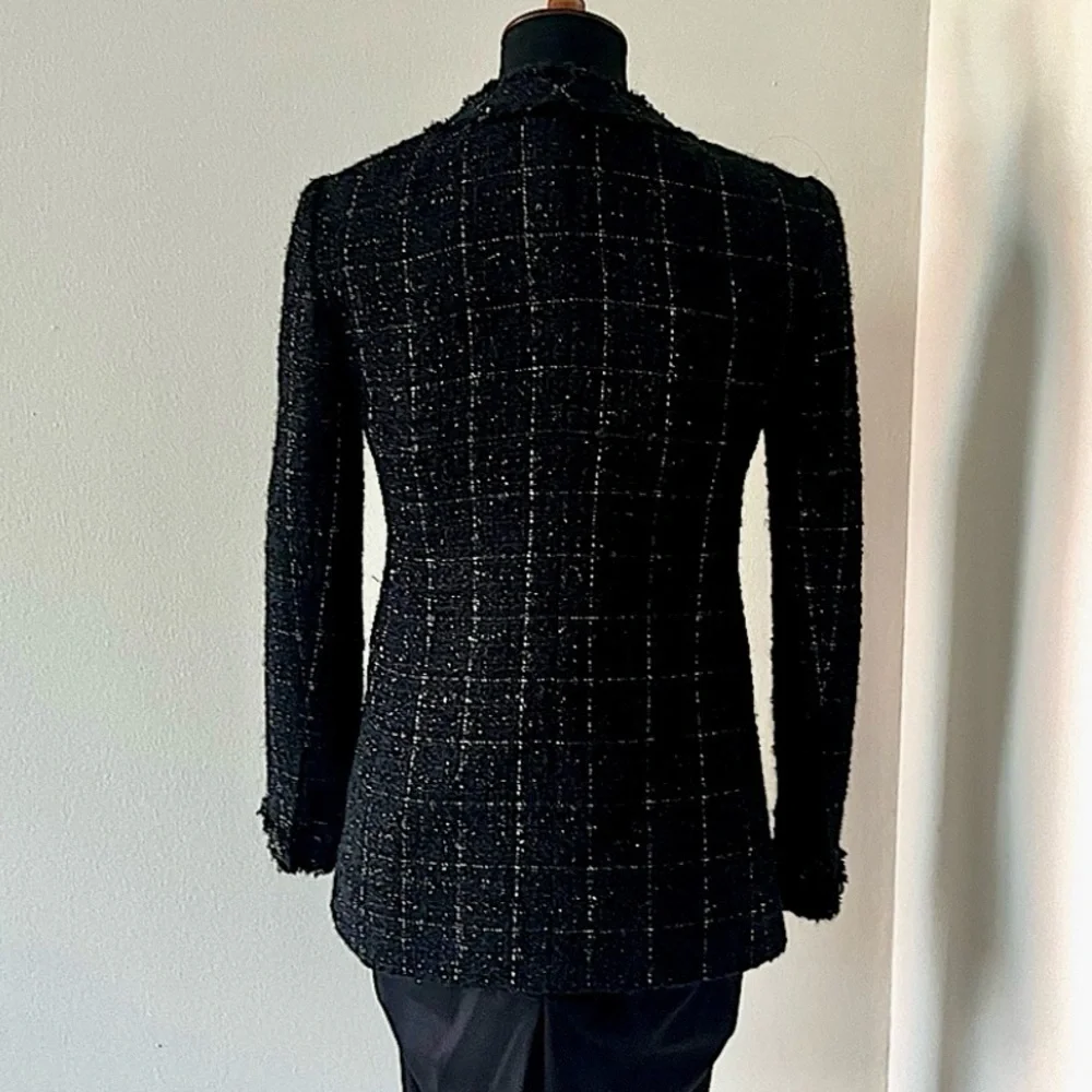 CHANEL Classic Couture Tweed Slim Zip Jacket - French 36